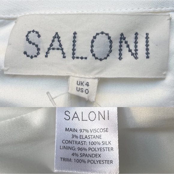 NWT SALONI Sabine Embellished Bow Cady Jumpsuit In Ivory - Picture 13 of 15